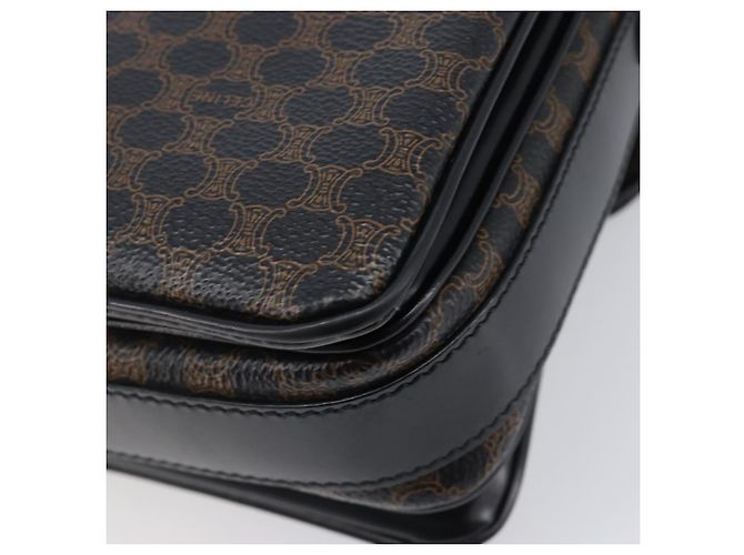 Céline Bolsa de Ombro CELINE Macadam Canvas PVC Leather Black Gold Auth ep16100 Preto Dourado - vista 14