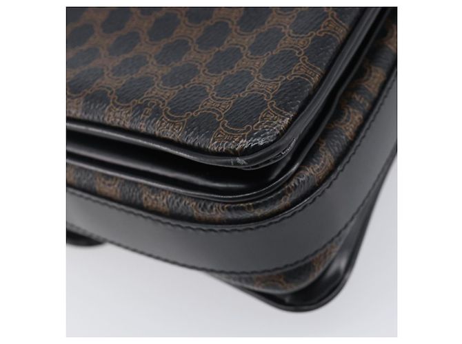 Céline Bolsa de Ombro CELINE Macadam Canvas PVC Leather Black Gold Auth ep16100 Preto Dourado - vista 15