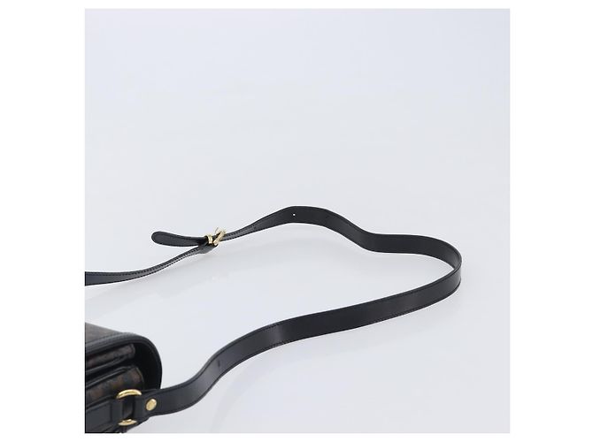 Céline Bolsa de Ombro CELINE Macadam Canvas PVC Leather Black Gold Auth ep16100 Preto Dourado - vista 8