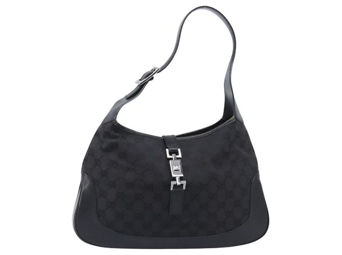Borsa a tracolla GUCCI GG Canvas Jackie Nero Argento 001 3306 Auth ep15894 - vista 2