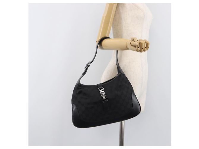 Borsa a tracolla GUCCI GG Canvas Jackie Nero Argento 001 3306 Auth ep15894 - vista 27