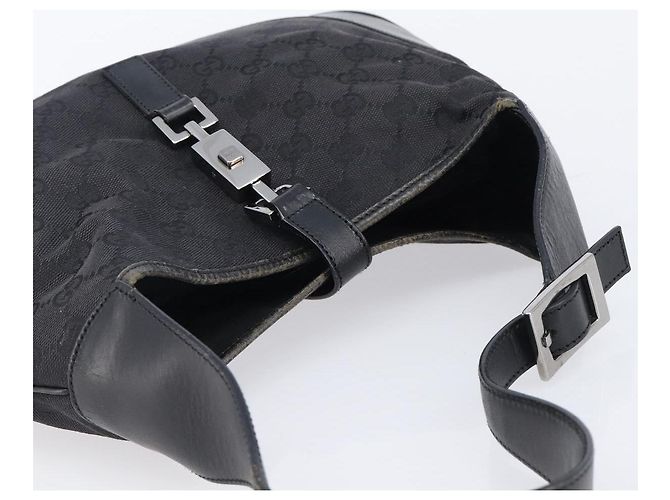 Borsa a tracolla GUCCI GG Canvas Jackie Nero Argento 001 3306 Auth ep15894 - vista 6