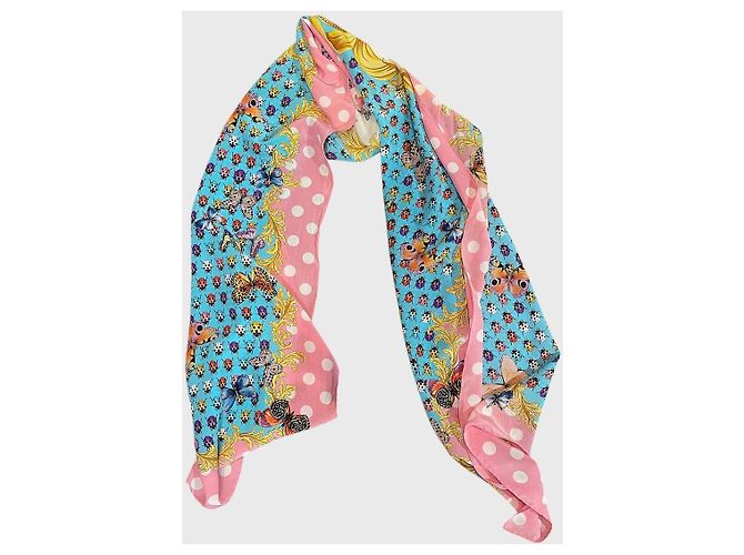 Lenço Versace estampado rosa Amarelo - vista 6