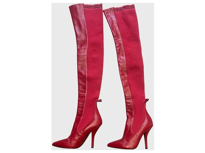 Botas altas Fendi rojas T.37 - vista 2