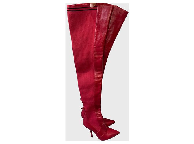 Botas altas Fendi rojas T.37 - vista 6