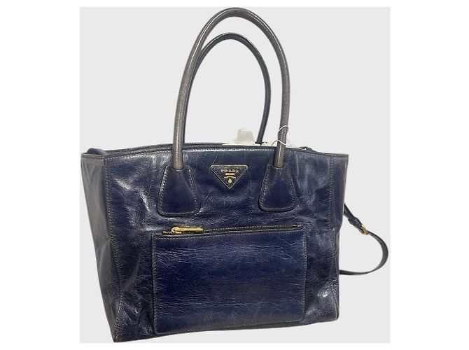 Double Bolsa Prada azul marinho - vista 7