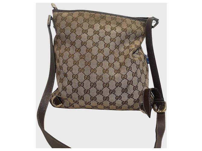 Borsa Gucci tela GG beige - vista 3