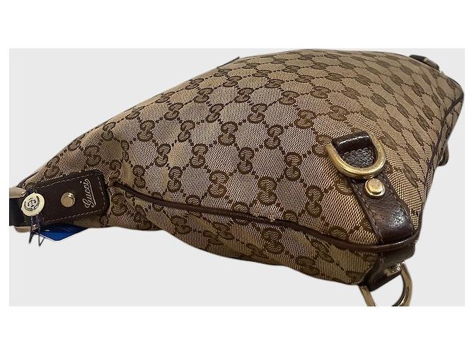 Borsa Gucci tela GG beige - vista 5