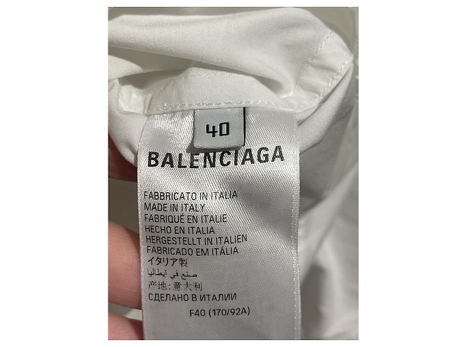Camicia Balenciaga bianca T.40 Bianco - vista 5