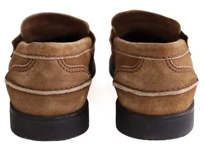 Mocassini Miu Miu in camoscio camel Cammello - vista 2