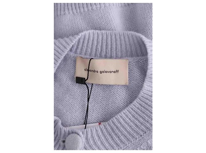 Alexandra Golovanoff Cardigan aus Kaschmir Blau S - vista 5