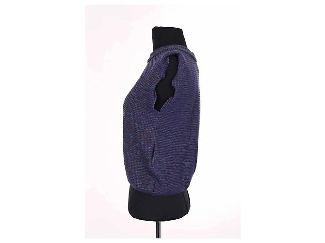Autre Marque Ärmelloser Pullover in Marineblau - Ansicht 3
