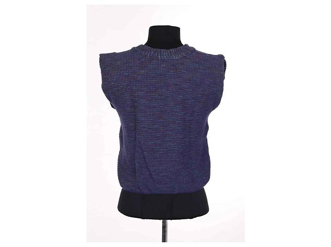 Autre Marque Ärmelloser Pullover in Marineblau - Ansicht 4