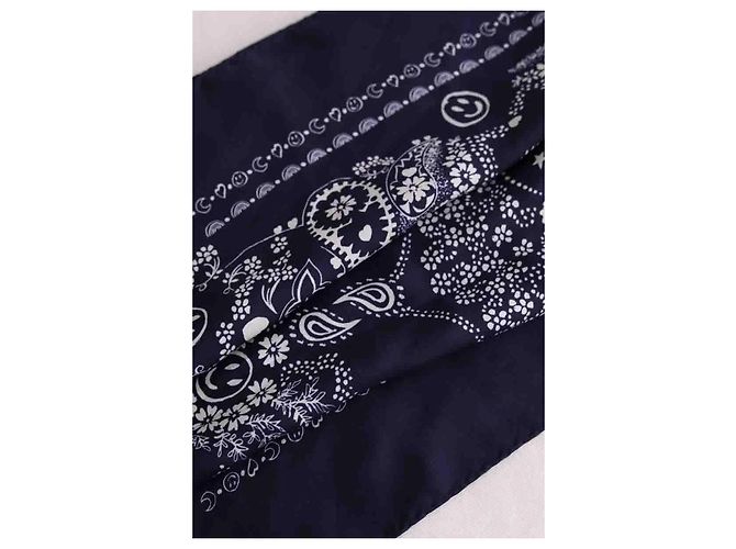 Autre Marque Marineblaues quadratisches Tuch - Ansicht 4