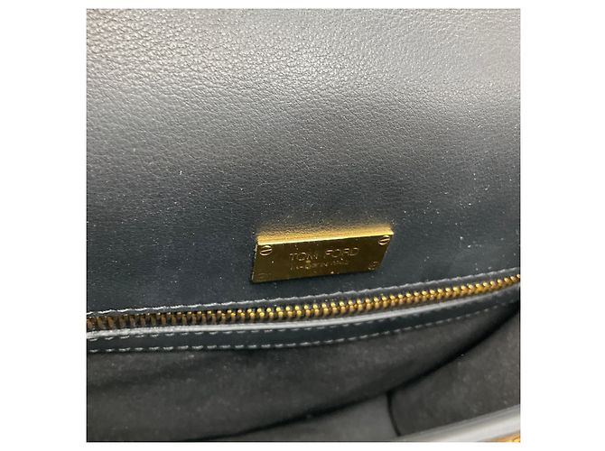 Tom Ford Gold Metallic Python Skin Leather Handbag Golden - view 7