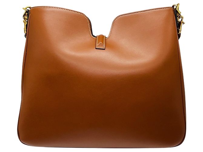 Céline Borsa a spalla Soft Camille 16 Medium in pelle di vitello liscia Tan Celine Cammello - vista 3