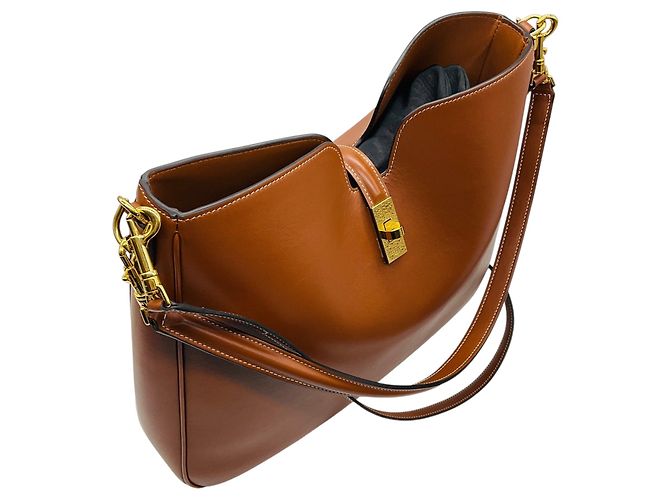 Céline Borsa a spalla Soft Camille 16 Medium in pelle di vitello liscia Tan Celine Cammello - vista 5