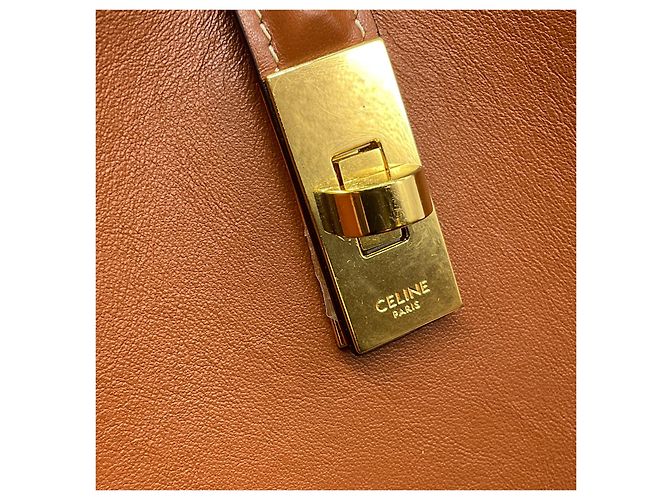 Céline Borsa a spalla Soft Camille 16 Medium in pelle di vitello liscia Tan Celine Cammello - vista 8