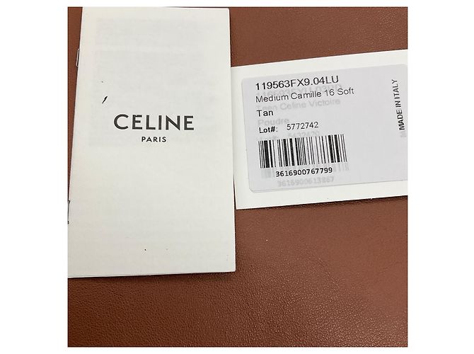 Céline Borsa a spalla Soft Camille 16 Medium in pelle di vitello liscia Tan Celine Cammello - vista 9