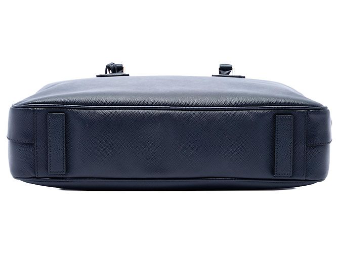 Borsa business Prada Saffiano blu - vista 3