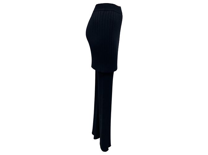 Saia-calça de malha de lã sobreposta Loewe Navy Blue / Marino Azul marinho - vista 2