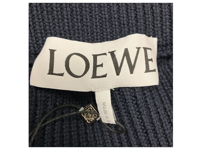 Saia-calça de malha de lã sobreposta Loewe Navy Blue / Marino Azul marinho - vista 4