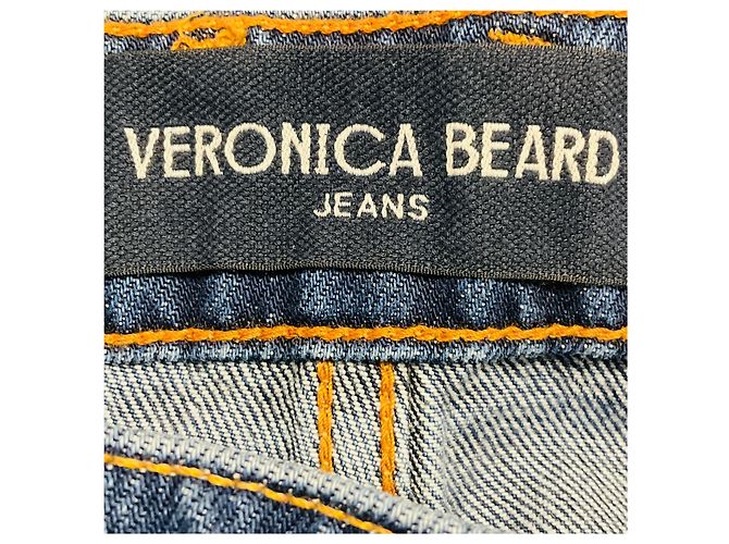 Veronica Beard Jeans Stoned Bright Blue Kasey Embellished Mid Rise Wide Leg Jeans Azul - vista 4