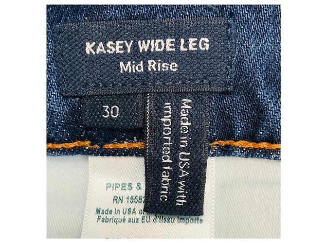 Veronica Beard Jeans Stoned Bright Blue Kasey Embellished Mid Rise Wide Leg Jeans Azul - vista 5
