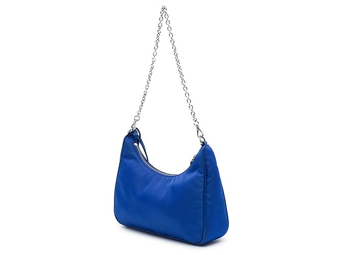 Prada Mini Tessuto Re Edition 2005 Schultertasche Blau - Ansicht 2