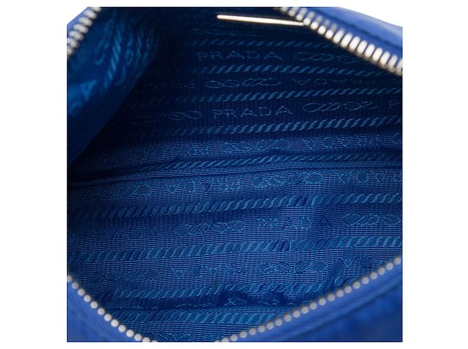 Prada Mini Tessuto Re Edition 2005 Schultertasche Blau - Ansicht 4