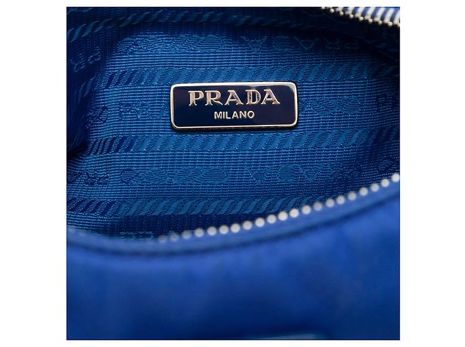 Prada Mini Tessuto Re Edition 2005 Schultertasche Blau - Ansicht 5