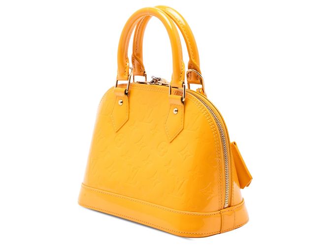 Borsa Satchel Louis Vuitton Monogram Vernis Alma BB Gialla Giallo - vista 2
