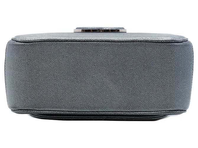 Borsa vanity satchel Chanel Small CC Quilted Metallic Caviar Coco Curve Grigio - vista 3