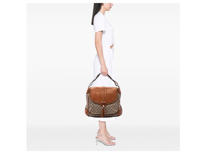 Borsa a tracolla Gucci GG Canvas Marrakech Beige - vista 6