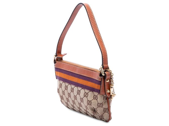 Borsa a tracolla Gucci GG Canvas Web beige - vista 2