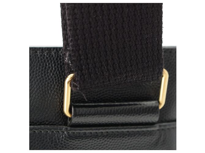 Autre Marque Borsa crossbody piatta Saint Laurent Grain De Poudre nera Nero - vista 13