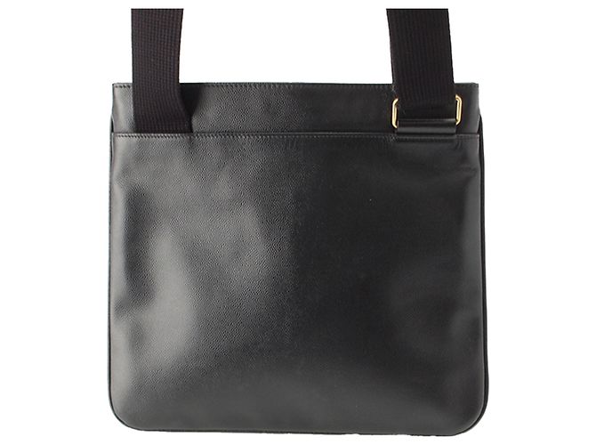 Autre Marque Borsa crossbody piatta Saint Laurent Grain De Poudre nera Nero - vista 3