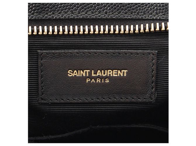 Autre Marque Borsa crossbody piatta Saint Laurent Grain De Poudre nera Nero - vista 6