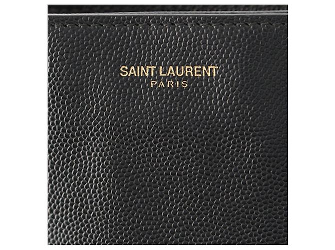 Autre Marque Borsa crossbody piatta Saint Laurent Grain De Poudre nera Nero - vista 7