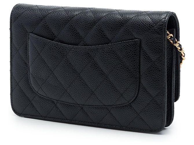 Borsa a tracolla Chanel CC Quilted Caviar Wallet on Chain nera Nero - vista 2