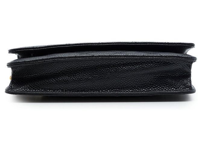 Borsa a tracolla Chanel CC Quilted Caviar Wallet on Chain nera Nero - vista 3