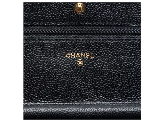Borsa a tracolla Chanel CC Quilted Caviar Wallet on Chain nera Nero - vista 5