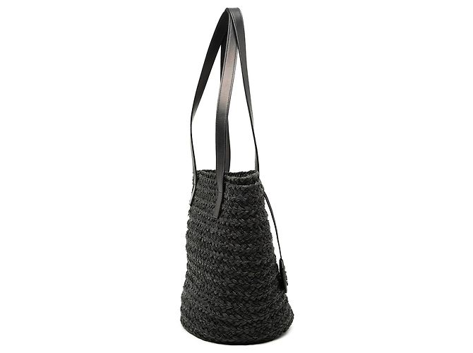 Autre Marque Small Raffia Panier Tote Nero Saint Laurent - vista 2
