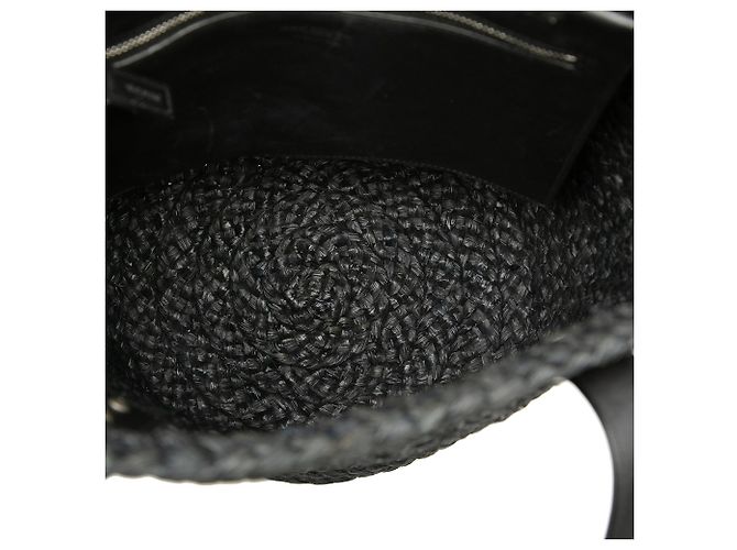 Autre Marque Small Raffia Panier Tote Nero Saint Laurent - vista 4