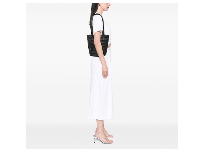 Autre Marque Small Raffia Panier Tote Nero Saint Laurent - vista 6