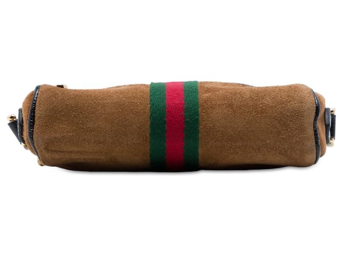 Borsa a tracolla Mini Suede Web Ophidia Gucci Marrone - vista 3