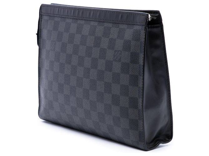 Borsa a pochette Louis Vuitton Damier Graphite Pochette Voyage MM nera Nero - vista 2