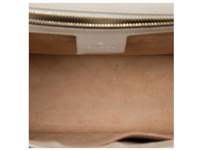 Borsa Satchel Gucci Sylvie Small in pelle di vitello bianca con Web Bianco - vista 4