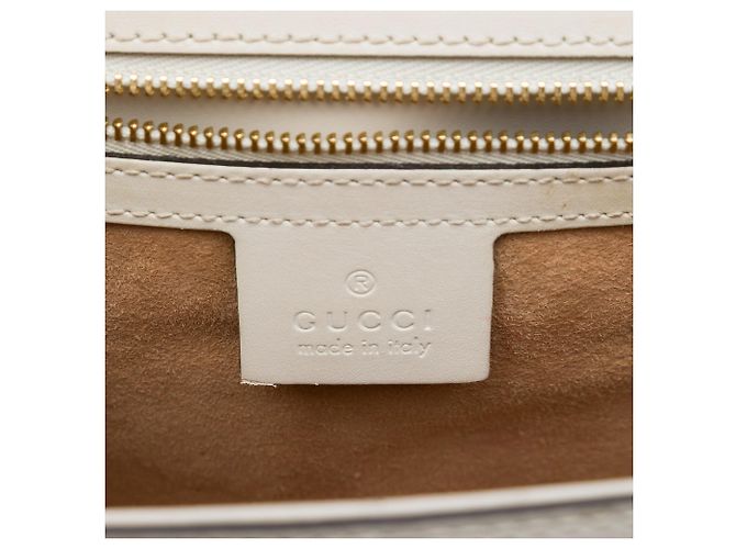 Borsa Satchel Gucci Sylvie Small in pelle di vitello bianca con Web Bianco - vista 5