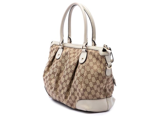 Borsa Gucci GG Canvas Sukey Bianca Bianco - vista 2